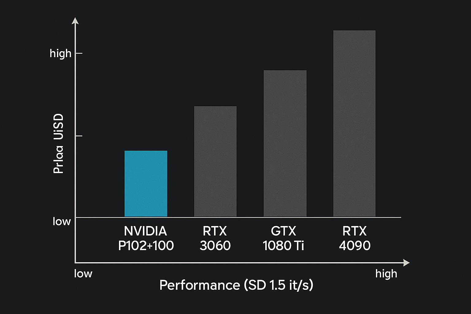 Сравнительный график GPU: Цена/Производительность