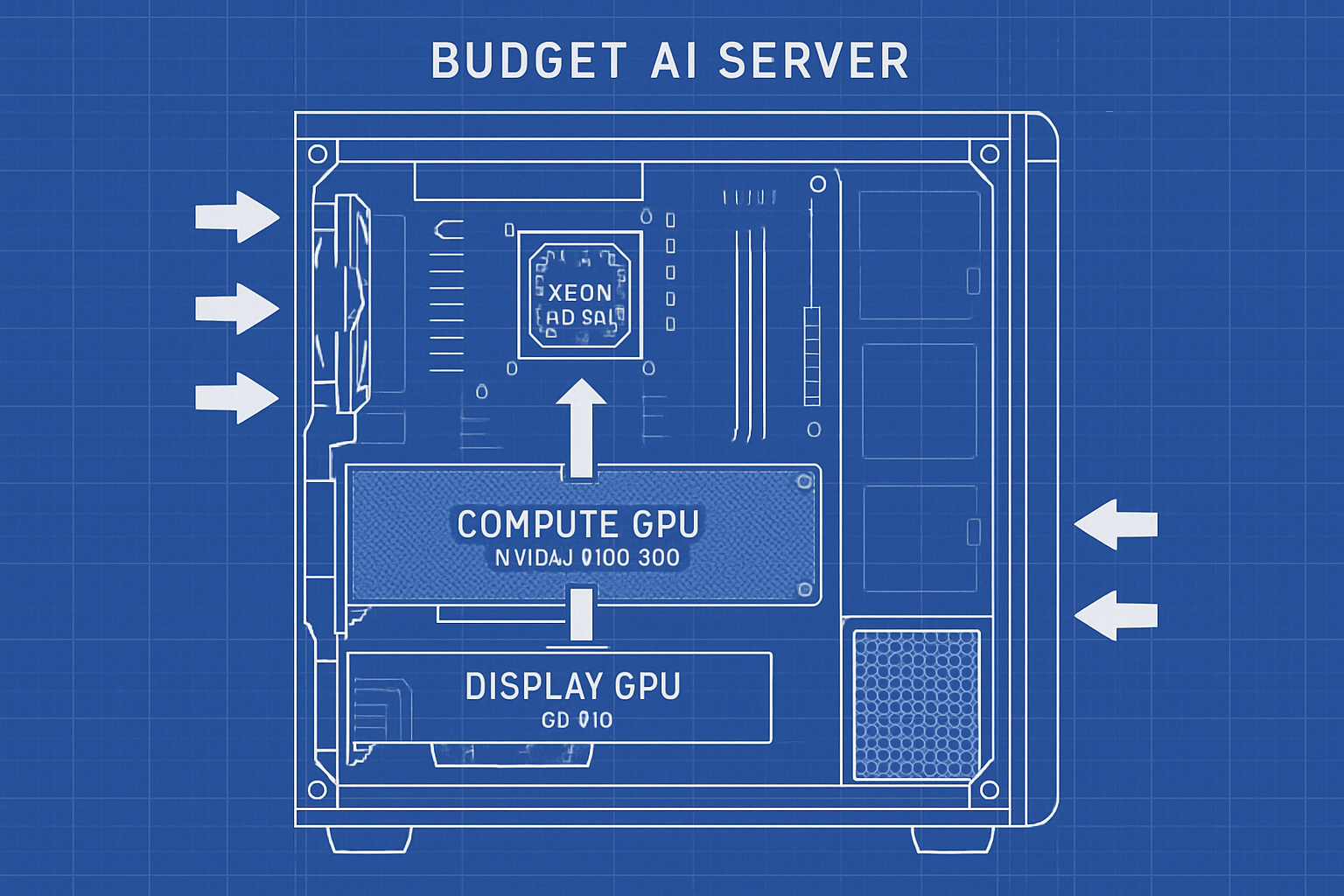 Схема сборки AI-сервера с двумя GPU